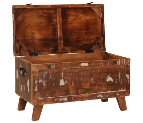 Salvestuskarp Ladustamisega 70 X 35 X 40 Cm Taastatud Puit