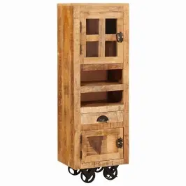 Augstais Skapītis Brūna 40 X 30 X 120.5 Cm Mango Masīvkoks Vidaxl