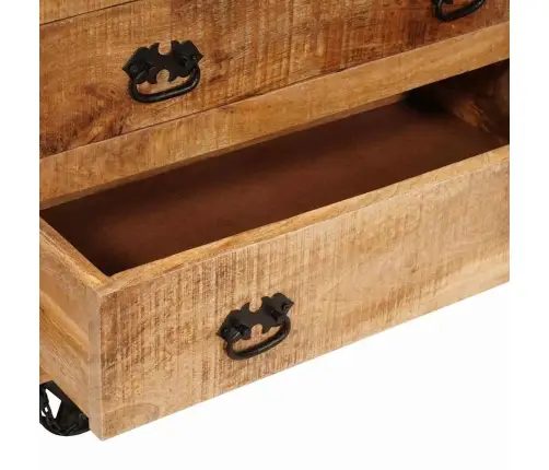 Sānu Skapis Brūna 70 X 38 X 63 Cm Mango Masīvkoks Vidaxl