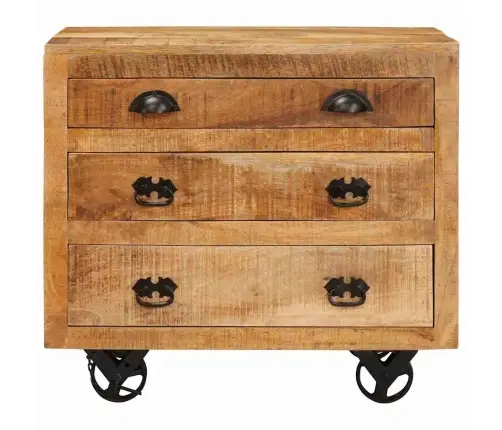 Sānu Skapis Brūna 70 X 38 X 63 Cm Mango Masīvkoks Vidaxl