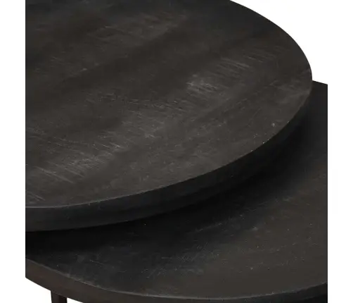 Ligzdojošie Kafijas Galdi 3 Pcs Cieta Mango Koks Un Tērauds Vidaxl