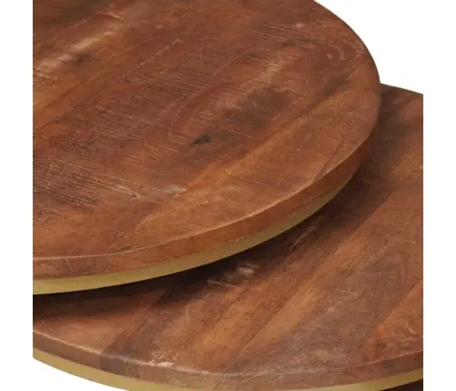 Ligzdojošie Kafijas Galdi 3 Pcs Cieta Mango Koks Un Tērauds Vidaxl