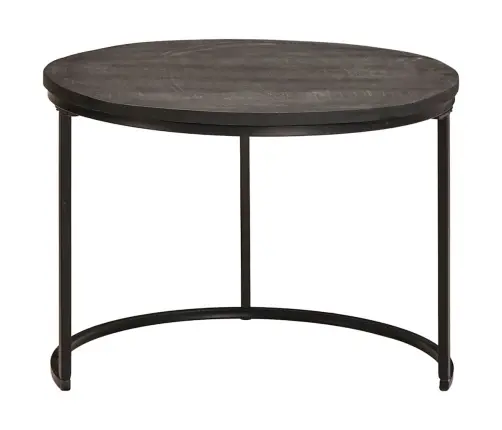 Ligzdojošie Kafijas Galdi 3 Pcs Cieta Mango Koks Un Tērauds Vidaxl