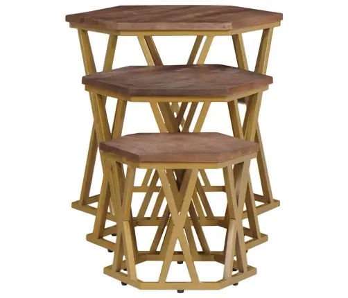 Kafijas Galdiņi Brūna 55 X 55 X 50 Cm Cieta Mango Koksne Vidaxl