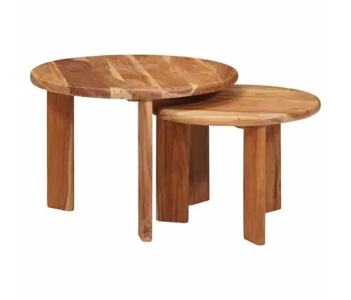 Sudediami Kavos Stalai 2 Pcs Ruda Kietos Akacijos Mediena