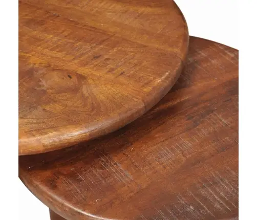 Pesitsevad Kohvilaud 2 Pcs Meepruun Tugev Mango Puu