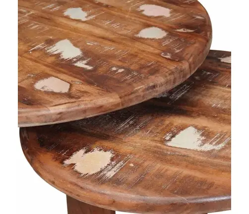 Viens Zem Otra Novietojami Galdi 3 Pcs Ciets Atjaunots Koks Vidaxl