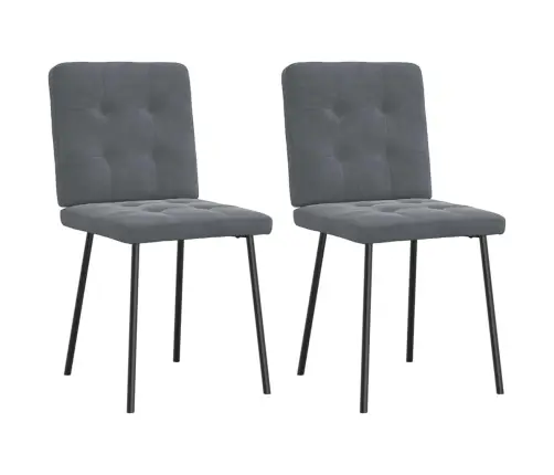 Virtuves Krēsli, 2 Gab., Tumši Pelēks Samts Vidaxl