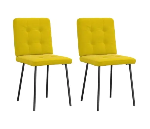 Virtuves Krēsli, 2 Gab., Dzeltens Samts Vidaxl