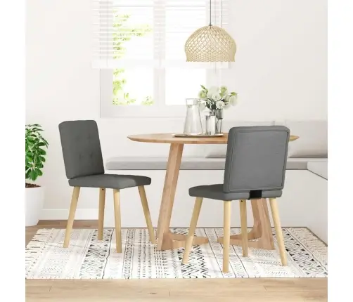 Valgomojo Kėdės, 2Vnt., Tamsiai Pilkos, Audinys