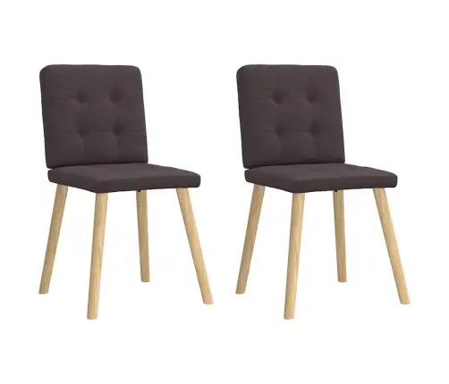 Valgomojo Kėdės, 2Vnt., Tamsiai Rudos Spalvos, Audinys Valgomojo Kėdės, 2Vnt., Tamsiai Rudos Spalvos, Audinys