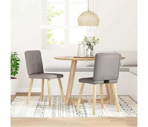 Virtuves Krēsli, 2 Gab., Pelēkbrūns Audums Vidaxl