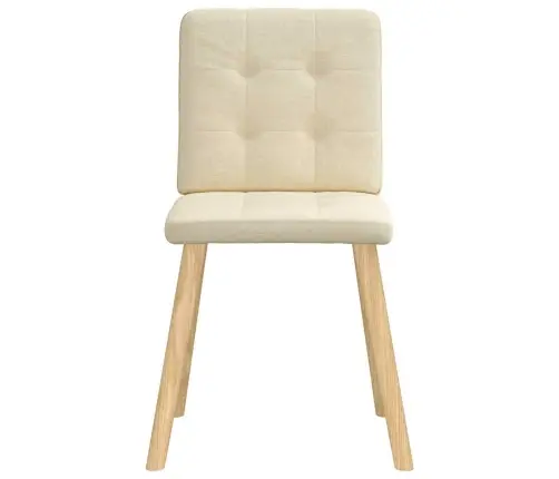 Virtuves Krēsli, 2 Gab., Krēmkrāsas Audums Vidaxl