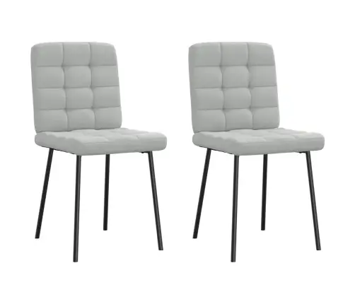 Valgomojo Kėdės, 2Vnt., Šviesiai Pilkos Spalvos, Aksomas