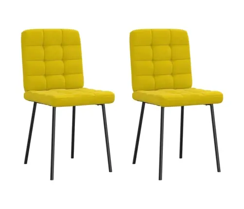 Virtuves Krēsli, 2 Gab., Dzeltens Samts Vidaxl