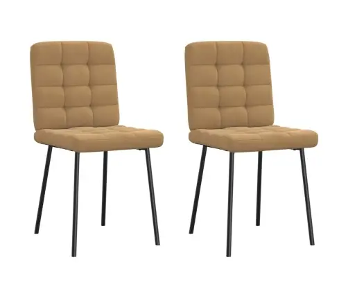 Valgomojo Kėdės, 2Vnt., Rudos Spalvos, Aksomas