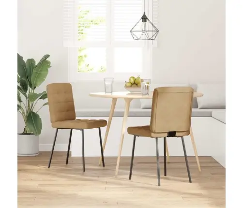 Valgomojo Kėdės, 2Vnt., Rudos Spalvos, Aksomas