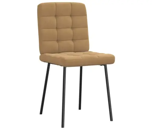 Valgomojo Kėdės, 2Vnt., Rudos Spalvos, Aksomas