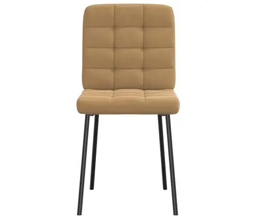 Valgomojo Kėdės, 2Vnt., Rudos Spalvos, Aksomas