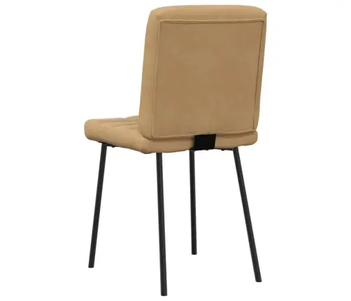 Valgomojo Kėdės, 2Vnt., Rudos Spalvos, Aksomas