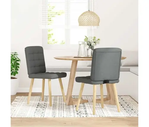 Valgomojo Kėdės, 2Vnt., Tamsiai Pilkos, Audinys Valgomojo Kėdės, 2Vnt., Tamsiai Pilkos, Audinys