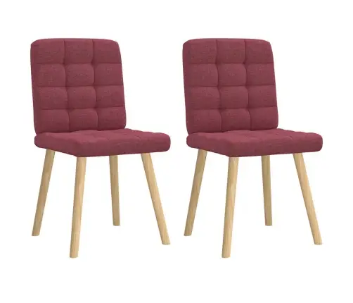 Virtuves Krēsli, 2 Gab., Vīnsarkans Audums Vidaxl