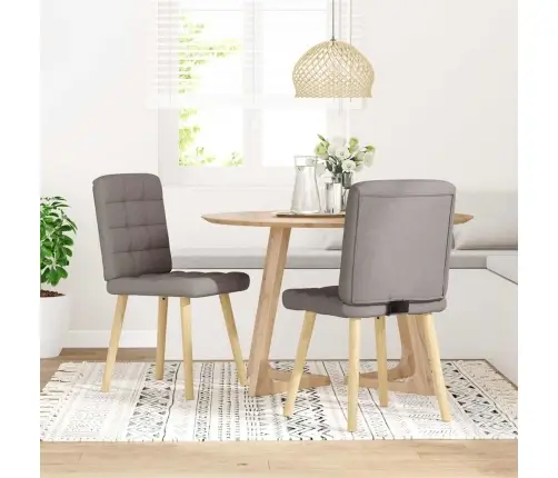 Valgomojo Kėdės, 2Vnt., Taupe Spalvos, Audinys Valgomojo Kėdės, 2Vnt., Taupe Spalvos, Audinys