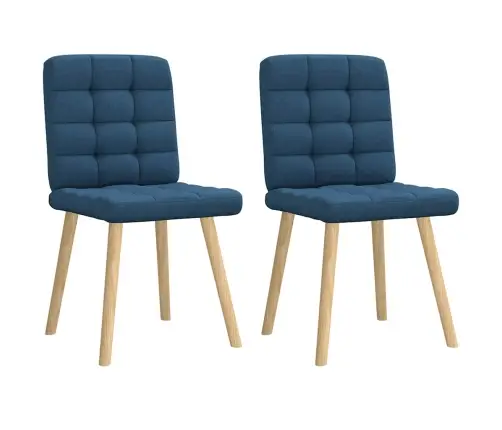 Valgomojo Kėdės, 2Vnt., Mėlynos Spalvos, Audinys Valgomojo Kėdės, 2Vnt., Mėlynos Spalvos, Audinys