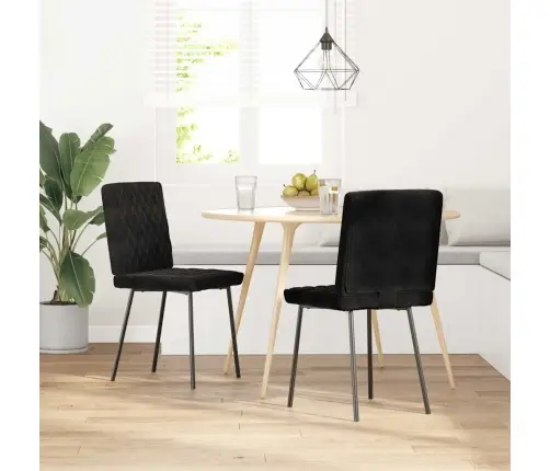 Virtuves Krēsli, 2 Gab., Melns Samts Vidaxl
