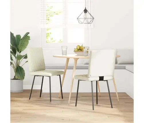 Virtuves Krēsli, 2 Gab., Krēmkrāsas Samts Vidaxl Virtuves Krēsli, 2 Gab., Krēmkrāsas Samts Vidaxl