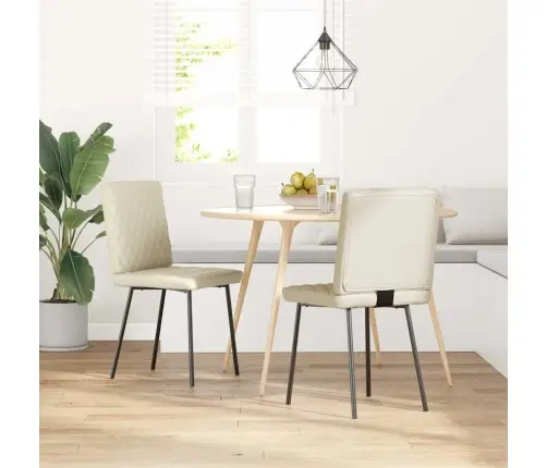 Virtuves Krēsli, 2 Gab., Krēmkrāsas Mākslīgā Āda Vidaxl