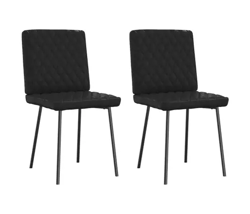 Virtuves Krēsli, 2 Gab., Melna Mākslīgā Āda Vidaxl