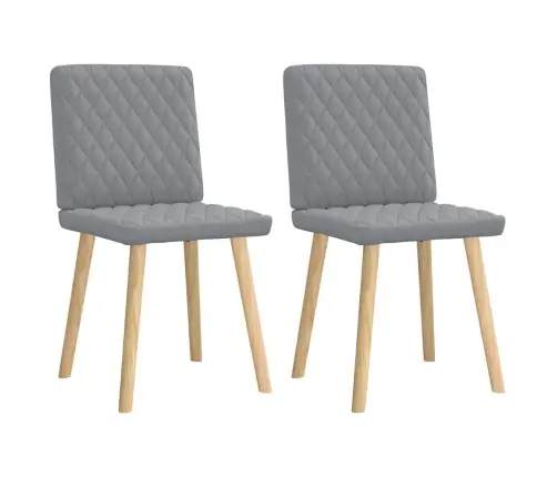 Virtuves Krēsli, 2 Gab., Gaiši Pelēks Audums Vidaxl