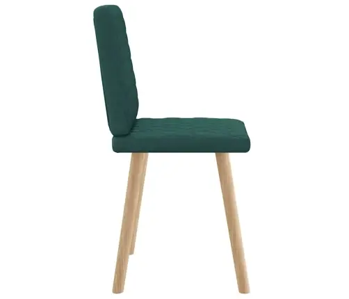 Virtuves Krēsli, 2 Gab., Tumši Zaļš Audums Vidaxl