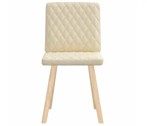 Virtuves Krēsli, 2 Gab., Krēmkrāsas Audums Vidaxl