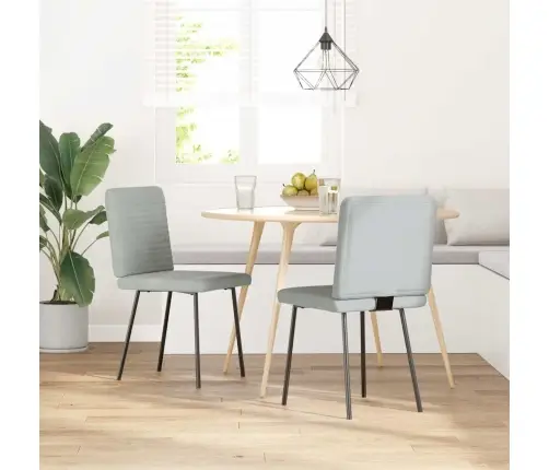 Valgomojo Kėdės, 2Vnt., Šviesiai Pilkos Spalvos, Aksomas