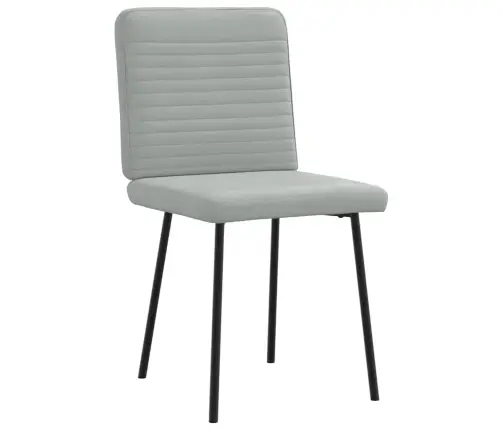 Valgomojo Kėdės, 2Vnt., Šviesiai Pilkos Spalvos, Aksomas