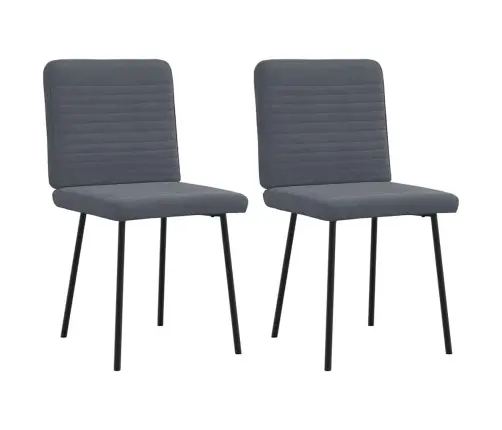 Valgomojo Kėdės, 2Vnt., Tamsiai Pilkos Spalvos, Aksomas