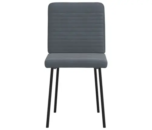 Valgomojo Kėdės, 2Vnt., Tamsiai Pilkos Spalvos, Aksomas