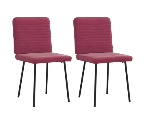 Virtuves Krēsli, 2 Gab., Vīnsarkans Samts Vidaxl