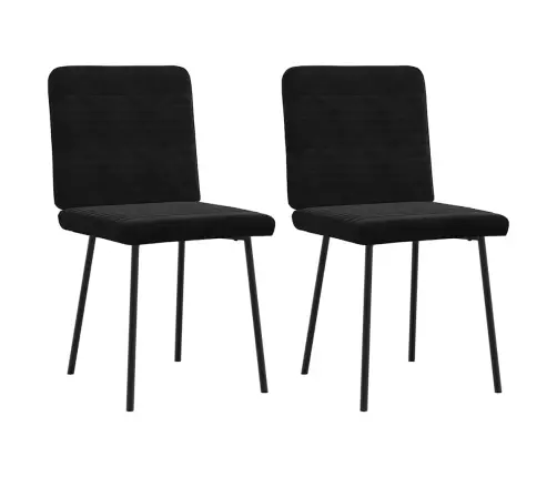 Virtuves Krēsli, 2 Gab., Melns Samts Vidaxl
