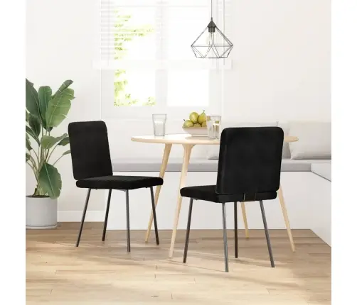 Virtuves Krēsli, 2 Gab., Melns Samts Vidaxl