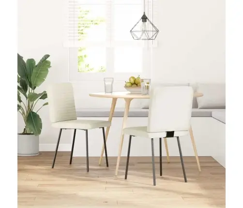 Valgomojo Kėdės, 2Vnt., Kreminės Spalvos, Aksomas