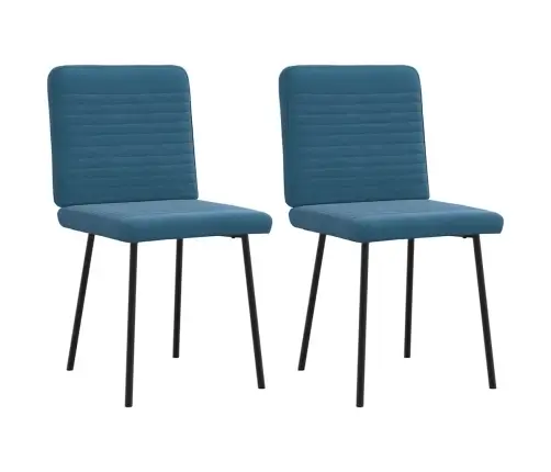 Virtuves Krēsli, 2 Gab., Zils Samts Vidaxl