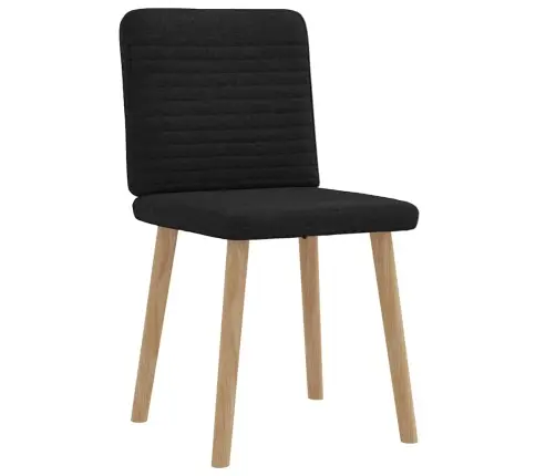 Virtuves Krēsli, 2 Gab., Melns Audums Vidaxl