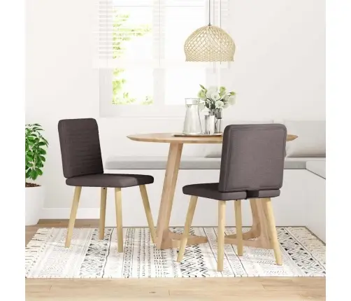 Virtuves Krēsli, 2 Gab., Tumši Brūns Audums Vidaxl