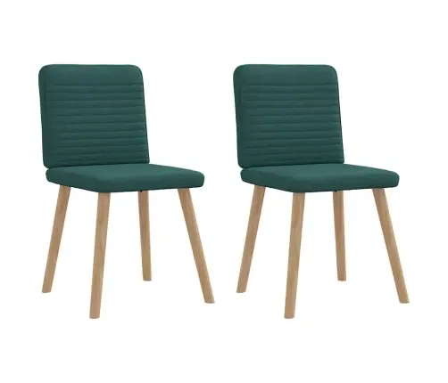 Virtuves Krēsli, 2 Gab., Tumši Zaļš Audums Vidaxl