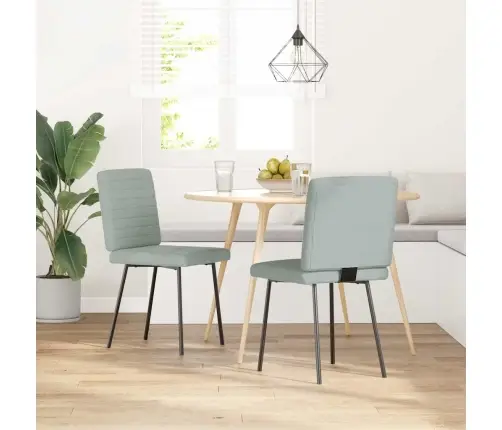 Virtuves Krēsli, 2 Gab., Gaiši Pelēks Samts Vidaxl