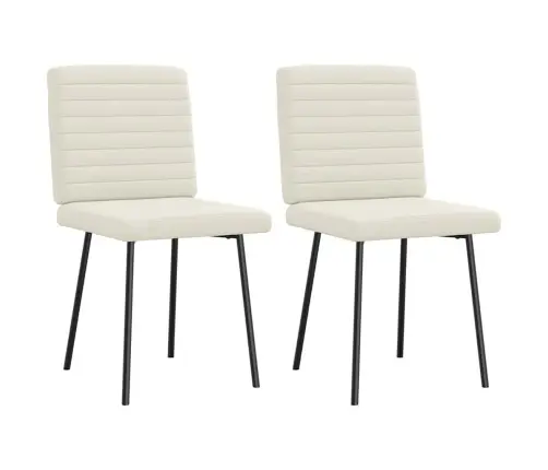 Valgomojo Kėdės, 2Vnt., Kreminės Spalvos, Aksomas