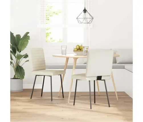 Valgomojo Kėdės, 2Vnt., Kreminės Spalvos, Aksomas